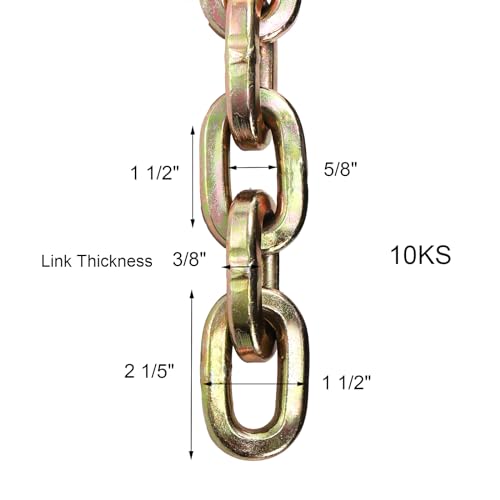 2 Feet Hardened Steel Security Chain Pack of 2 3/8" Heavy Duty Square Link Bike Chain