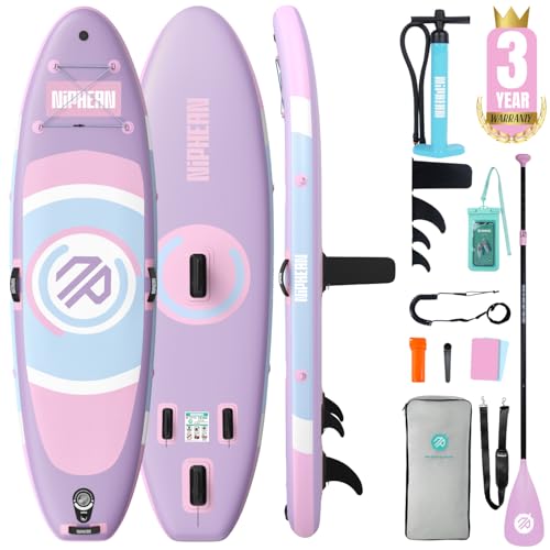 Inflatable Paddle Board 10' Ultra-Light SUP for Beginners - Light Purple