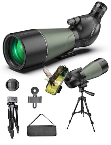 20-60x80 HD Spotting Scope with Phone Adapter & Tripod for Bird Watching