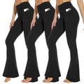 High-Waisted Leggings with Pockets for Women - Black, XX-Large, 3 Pack