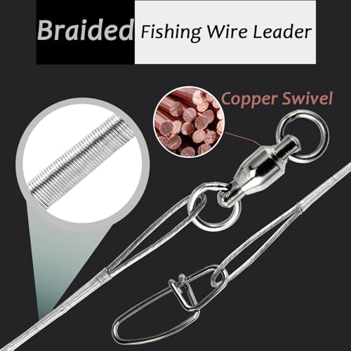 11.8 Inch Saltwater Fishing Leader Wire 50lb Strength 20pcs - Stainless Steel