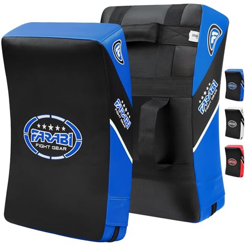 Farabi Sports Blue Black 20.5-inch Muay Thai Kick Shield Strike Pad for MMA Boxing Training