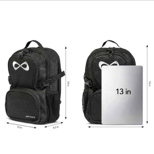 Nfinity Sparkle Cheer Backpack Black & White Logo Lightweight Sports Bag