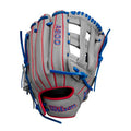 Wilson A900 Youth Baseball Glove 12" Left Hand Throw Grey/Red/Royal, Utility Style