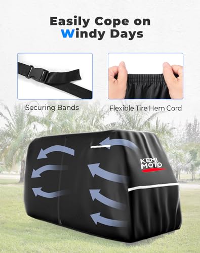 KEMIMOTO Waterproof 6-Seater Golf Cart Cover Black 145"L x 48"W x 66"H, Rain & Wind Resistant