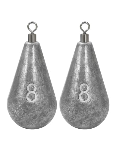 Bluewing Casting Swivel Bell Sinkers Fishing Weights 8oz 2 Pack - Saltwater Drop Shot Lead