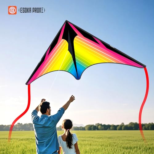 Colorful Blue Green Kites Set for Kids & Adults, Easy to Fly Outdoor Toy - Green, Blue, & Colorful Variation