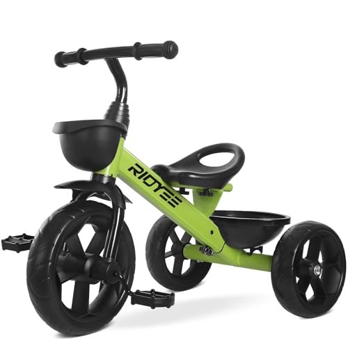 RIDYEE Toddler Tricycle with Bamboo Design Ages 1.5-5, Stable & Lightweight Ride