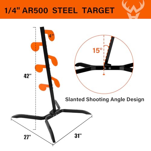 AR500 Steel Dueling Tree Shooting Target Kit with Stand and Paddles