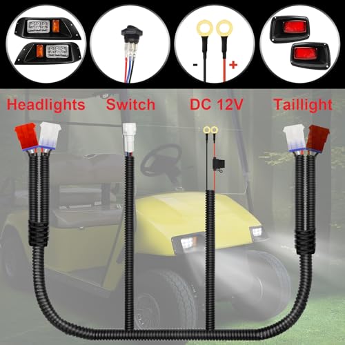 LED Headlight and Taillight Kit for EZGO Golf Cart - Bright Power-Saving Lighting