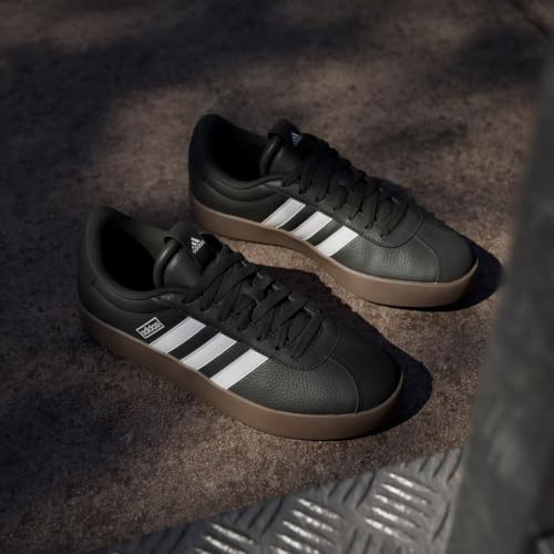 adidas Women's Vl Court Bold Sneakers Black White Gum Platform Shoe