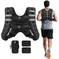 25 lb Weighted Vest for Men & Women - Reflective Stripe, Adjustable, Body Weight Workout Equipment