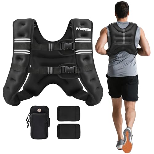 25 lb Weighted Vest for Men & Women - Reflective Stripe, Adjustable, Body Weight Workout Equipment