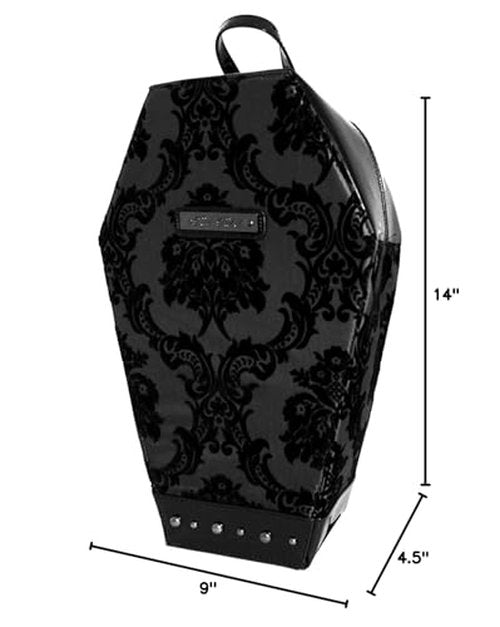 Madame Mistress Damask Black Coffin Backpack by Rock Rebel