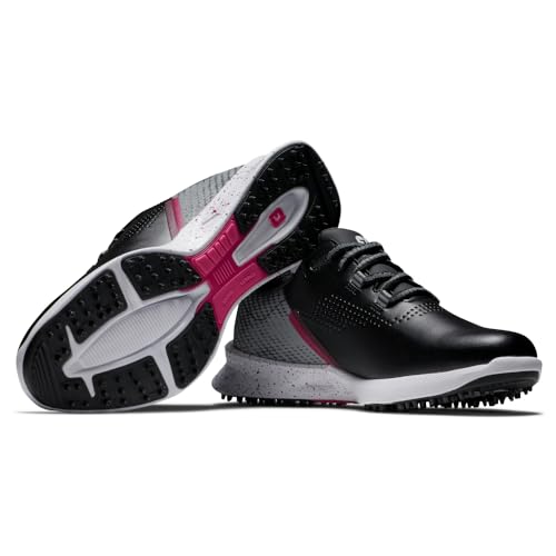 FootJoy Women's FJ Fuel Golf Shoes - Previous Season Style Black Grey Pink, Water-Resistant Support