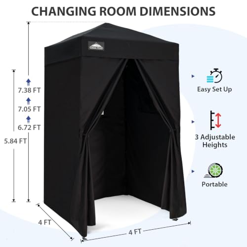 EAGLE PEAK 4x4 ft Black Pop Up Changing Tent Outdoor Privacy Shelter