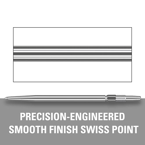 Swiss Point Dart Tips Set - 3 Pack for Target Darts, 40mm Silver