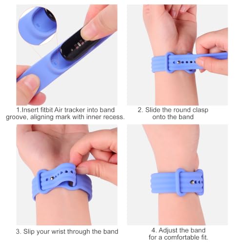Waterproof Silicone Fitbit & Google Compatible Air Band - Fog Blue Variation