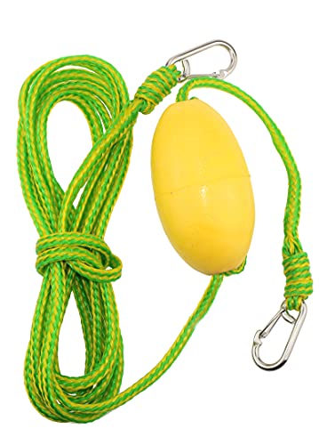 Green Marine-Grade Heavy Duty Float Rope with Stainless Steel Hooks for Kayak Boat PWC