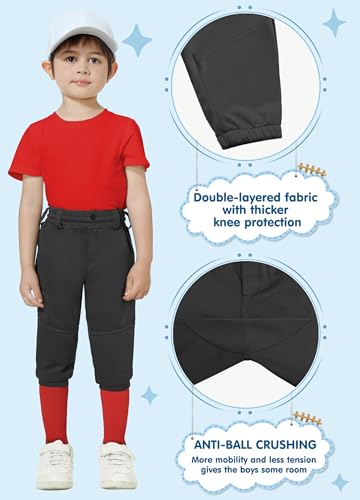 Toddler Baseball Pants 2T-5T for Boys - Black, 16 Years Size