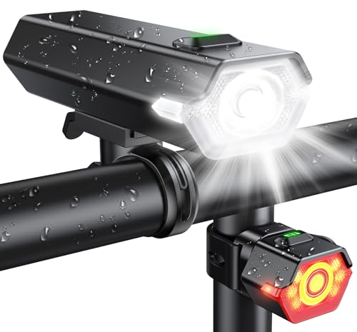Super Bright Bike Lights 1000 Lumen with Side Warning & Multiple Modes Rechargeable