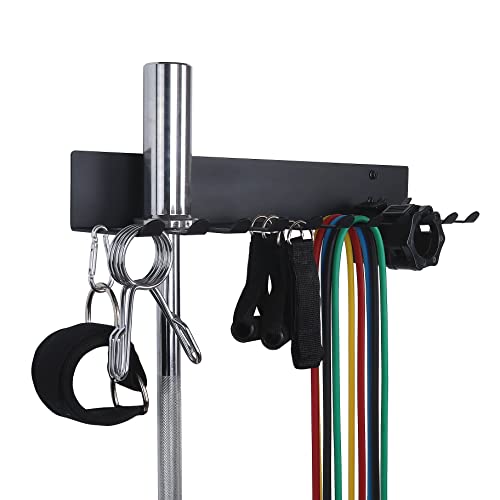 Gym Storage Rack with 11 Prongs Wall Mount for Resistance Bands & Equipment