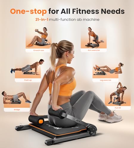 Niceday Black Ab Workout Machine for Home - Ab Trainer with Resistance Bands & 330 lbs Capacity