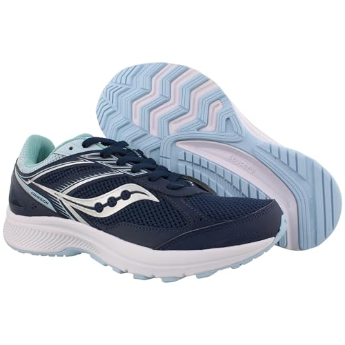 Saucony Women's Cohesion 14 Running Sneakers Navy Light Blue Size 9