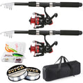 Telescopic Fishing Rod Set 6.9ft with Reels and Accessories - Carbon Fiber, 2PCS