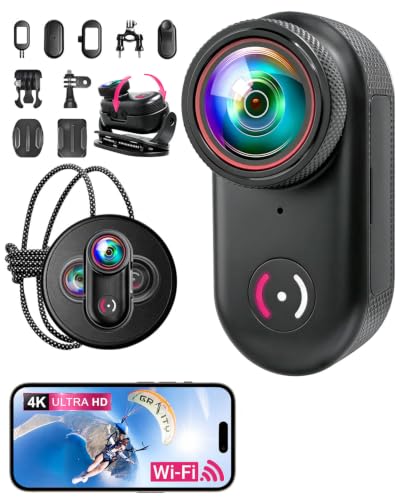 JIALAIWOWO Black 4K Mini Body Camera Wearable POV Thumb Action Camera