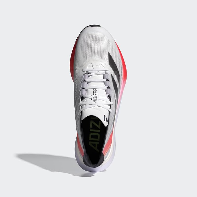 Adizero Boston 12 Running Shoes - White Aurora Met Solar Red 10.5