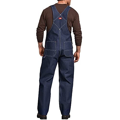 Dickies Men's Bib Overalls 36W x 32L Indigo Rigid Workwear Durable Cotton Denim