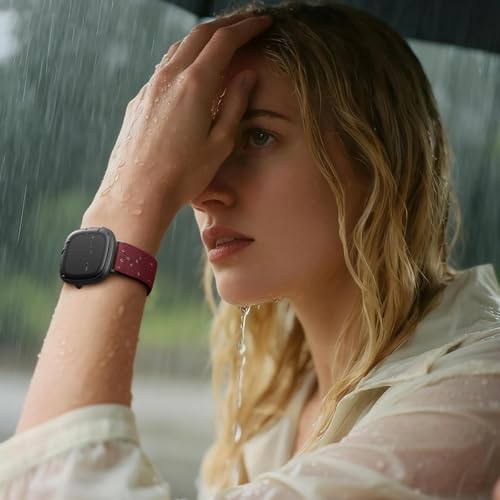 Water-Resistant Nylon Sport Bands for Fitbit Versa 4 & Sense 2 - 6 Pack, Black Pink Red Apricot
