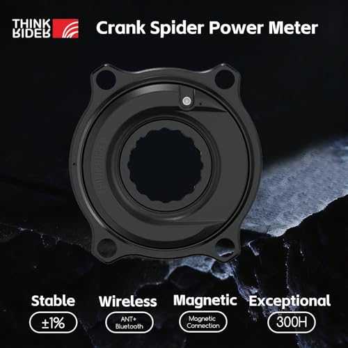ThinkRider PP5 Spider Power Meter & Crankset - Aluminum, 110 BCD 4-Bolt, Road Bike Use, Lightweight