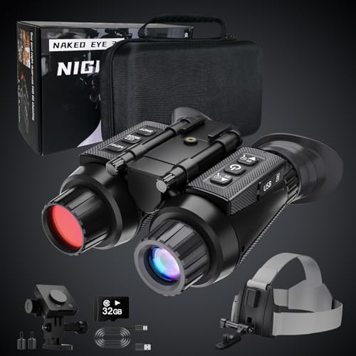 GOYOJO Black 4K Night Vision Goggles & Binoculars Infrared NVG for Hunting and Outdoor