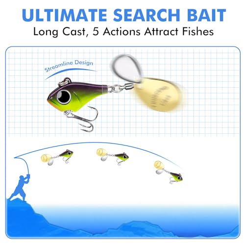 A4 3/4oz 21g Fishing Spinner Bait for Freshwater Saltwater Trout Bass