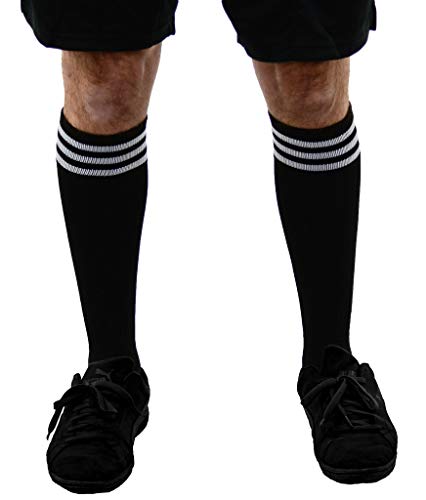Referee Socks - Black and White Adult One Size Soccer Officiating Socks - Mato & Hash CA7400