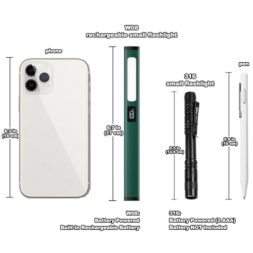 Rechargeable LED Pen Light Flashlight Gray - Compact, Multi-Mode, USB Charging