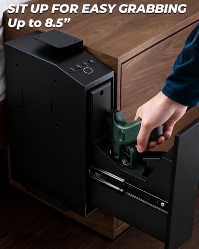 Biometric Gun Safe with Auto Sliding Drawer and Fingerprint Access