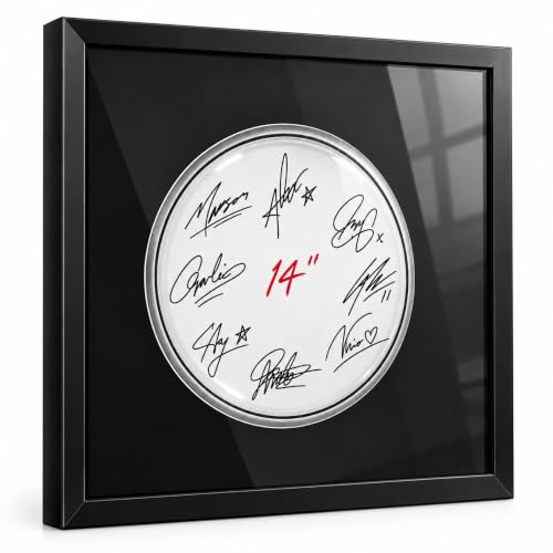 14 Inch Drum Head Display Frame Wall Mount Wooden Acrylic Cover