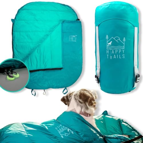 Glacial Blue Ultralight Dog Sleeping Bag - Medium Packable Outdoor Bed