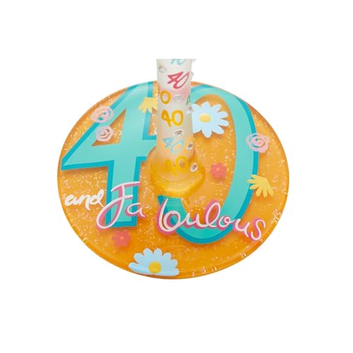 Happy 40th Birthday Hand-Painted Wine Glass 15.2oz - Multicolor Celebration