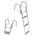 VEVOR 3 Steps Stainless Steel Boat Ladder - Telescoping Folding Swim Deck Accessory