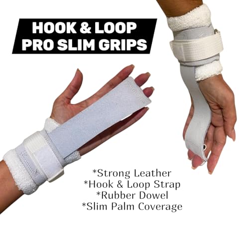 Extra Small Hook & Loop Leather Gymnastics Grips for Girls with Wristbands - White