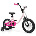 Pink Baby Joy Space Explorer Kids Bike 14 Inch with Removable Training Wheels for 3-7 Year Old Girls