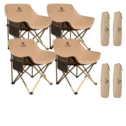 4-Pack Portable Folding Camping Chairs Set - Outdoor Seating for 300 Lbs