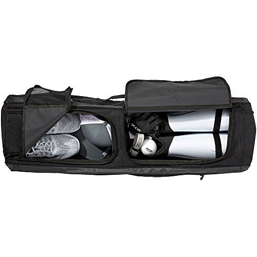 Field Hockey Travel Bag with Multiple Compartments and Stick Holders - Black/Black
