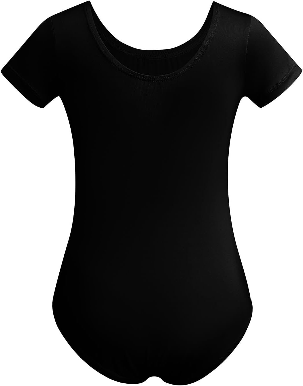 Skiennix Gymnastics Leotards for Girls - Short Sleeve Bodysuit in Black, Pink & White for Toddlers