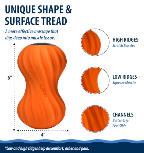 Zyllion ZMA-30 Vibrating Peanut Massage Ball Roller Orange Pain Relief Massager