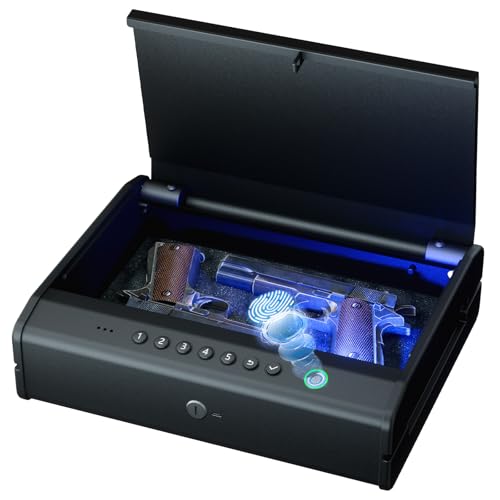 PINEWORLD Biometric Gun Safe 2-4 Guns with Raised Backlit Keypad - Variation 526.42 in³